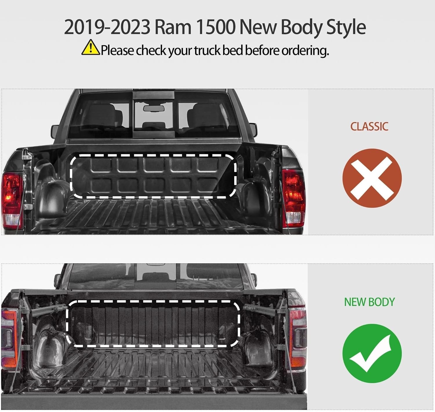 OEDRO Quad Fold Hard Truck Bed Tonneau Cover Fit for Dodge Ram 1500 Classic 2009-2024, Fit for Ram 1500 New Body 2019-2025 with 5.7ft Bed, Black - Image 28