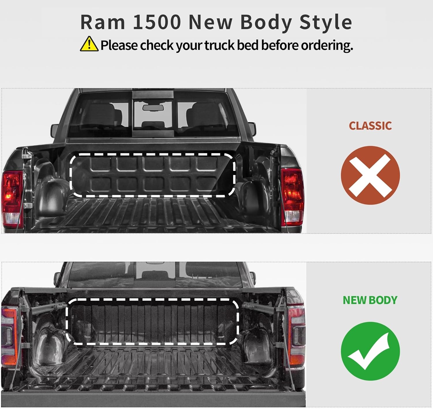 OEDRO Quad Fold Hard Truck Bed Tonneau Cover Fit for Dodge Ram 1500 Classic 2009-2024, Fit for Ram 1500 New Body 2019-2025 with 5.7ft Bed, Black - Image 48
