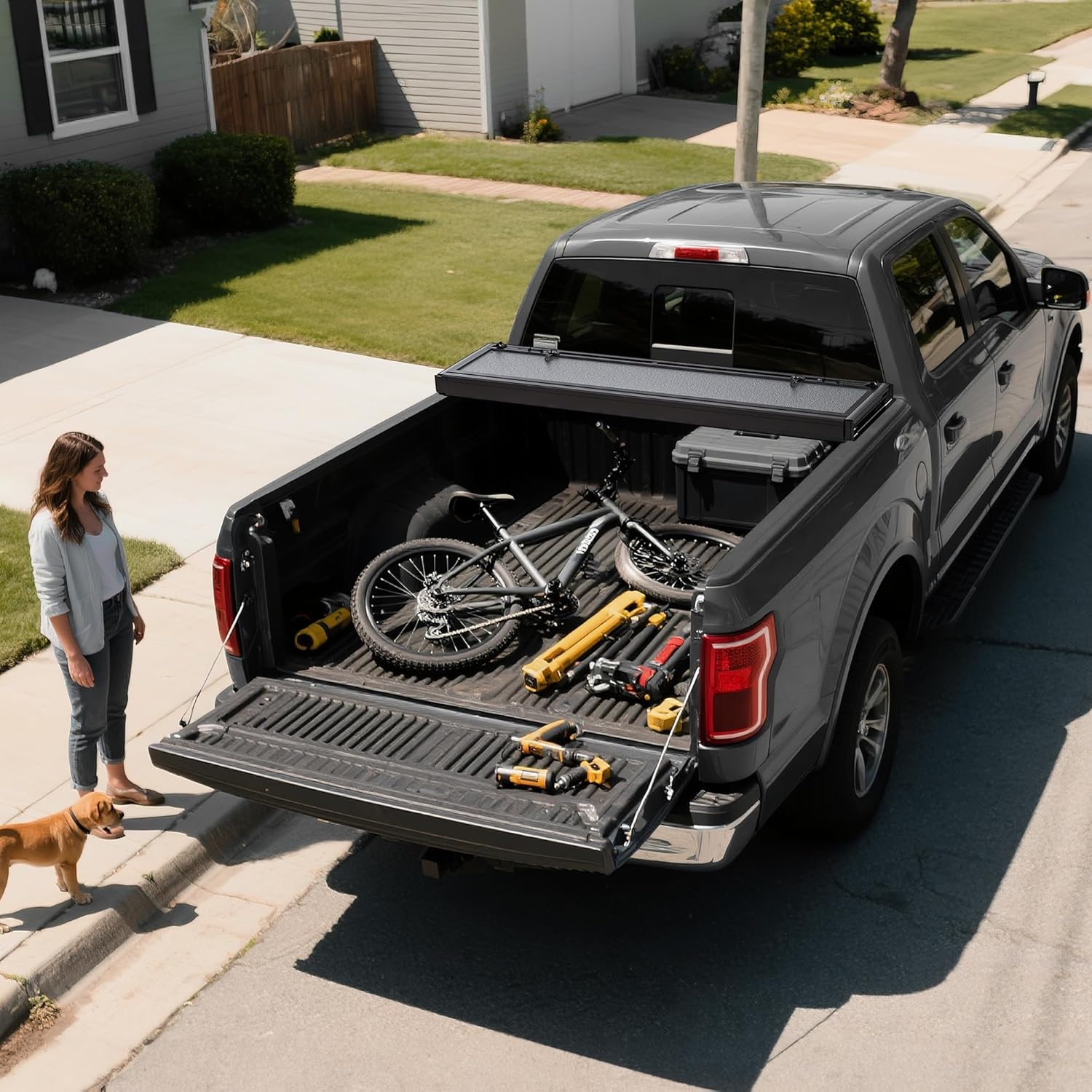 OEDRO Quad Fold Hard Truck Bed Tonneau Cover Fit for Dodge Ram 1500 Classic 2009-2024, Fit for Ram 1500 New Body 2019-2025 with 5.7ft Bed, Black - Image 57