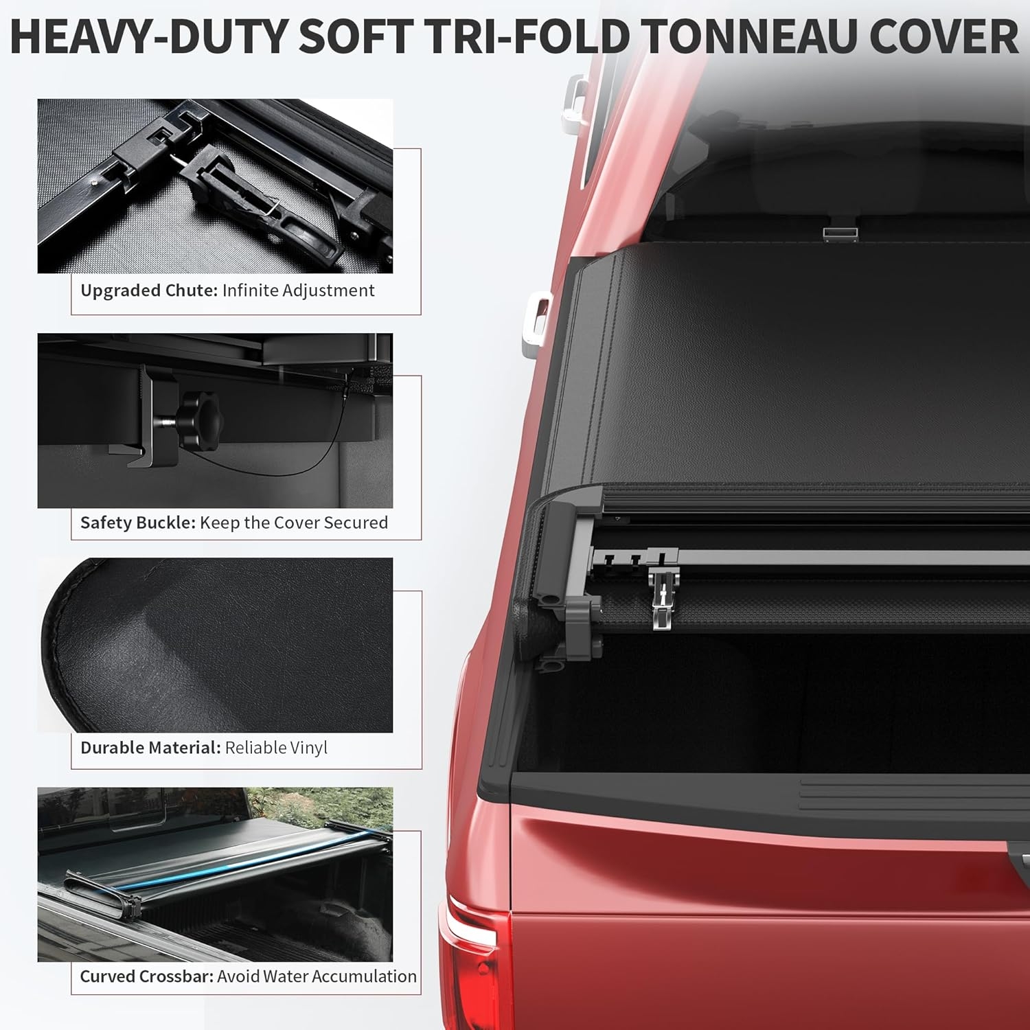 OEDRO Quad Fold Hard Truck Bed Tonneau Cover Fit for Dodge Ram 1500 Classic 2009-2024, Fit for Ram 1500 New Body 2019-2025 with 5.7ft Bed, Black - Image 60