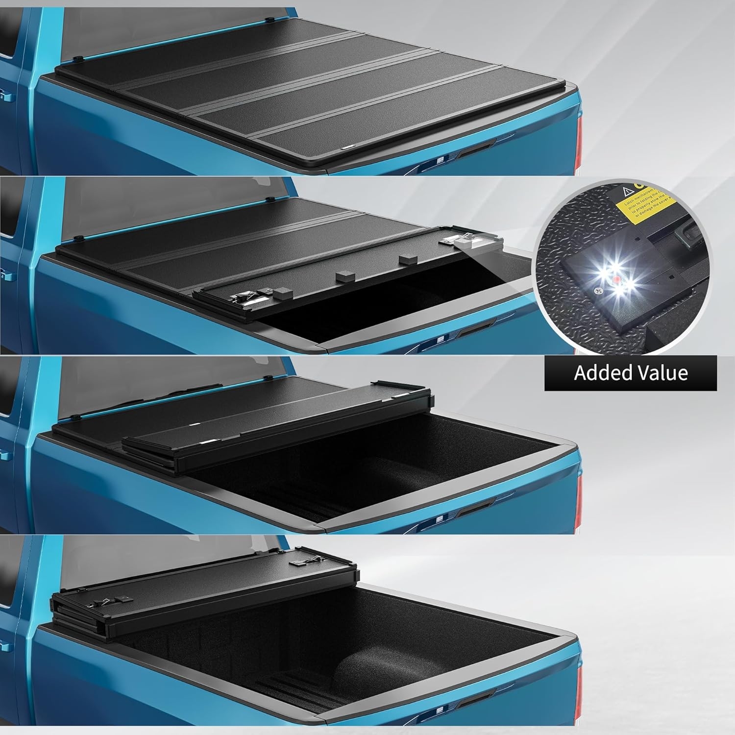 OEDRO Quad Fold Hard Truck Bed Tonneau Cover Fit for Dodge Ram 1500 Classic 2009-2024, Fit for Ram 1500 New Body 2019-2025 with 5.7ft Bed, Black - Image 72