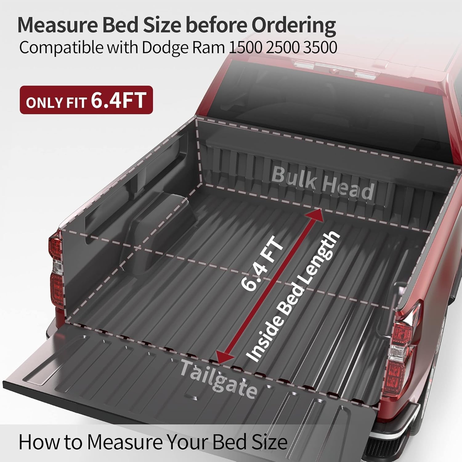 OEDRO Quad Fold Hard Truck Bed Tonneau Cover Fit for Dodge Ram 1500 Classic 2009-2024, Fit for Ram 1500 New Body 2019-2025 with 5.7ft Bed, Black - Image 80