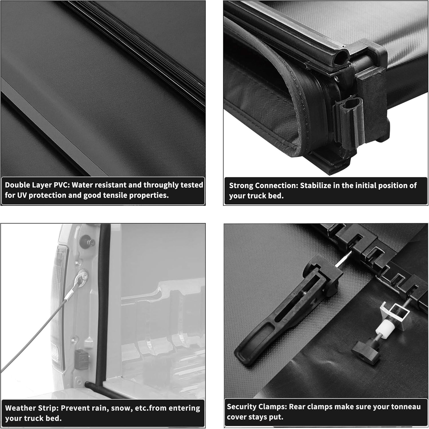 OEDRO Quad Fold Hard Truck Bed Tonneau Cover Fit for Dodge Ram 1500 Classic 2009-2024, Fit for Ram 1500 New Body 2019-2025 with 5.7ft Bed, Black - Image 83