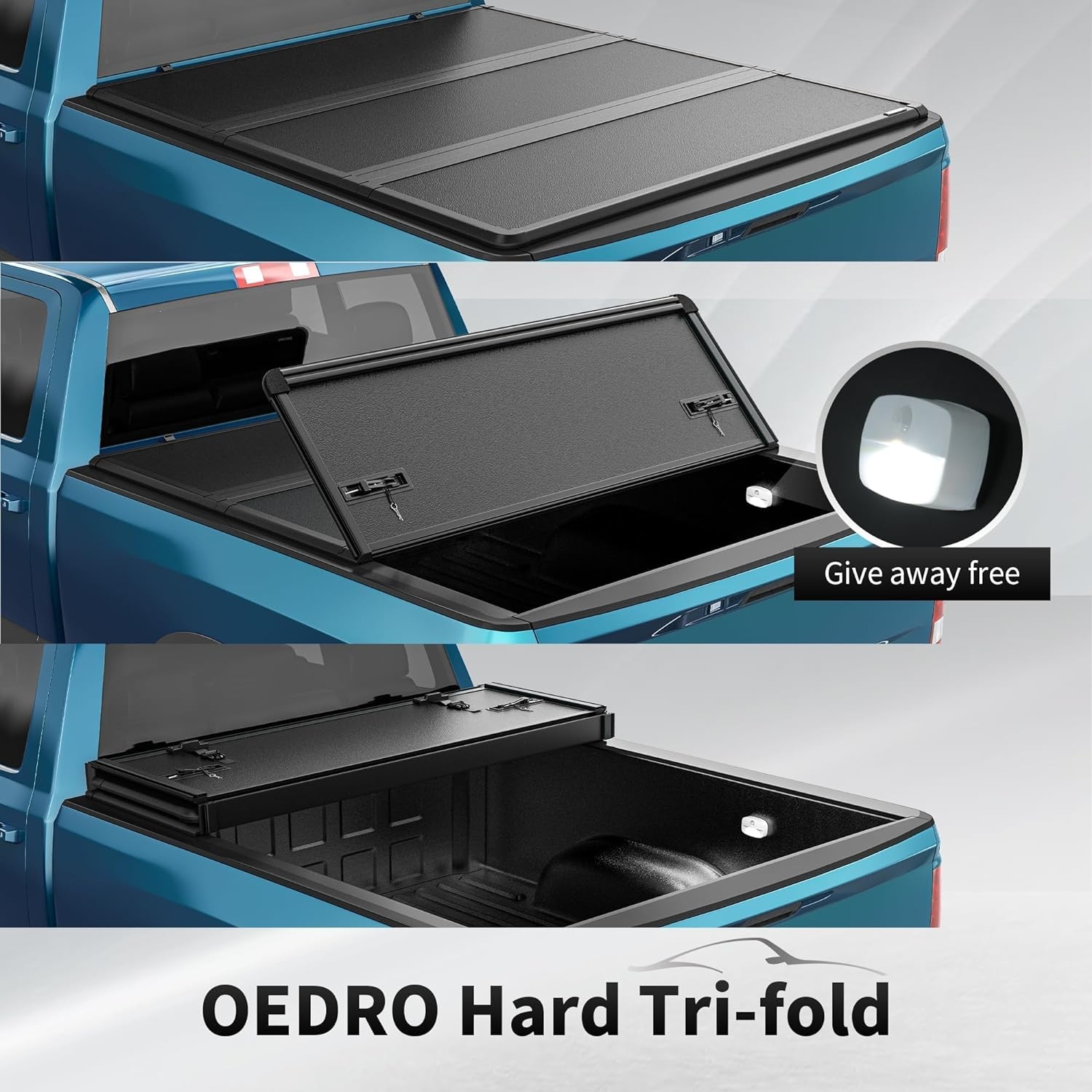OEDRO Quad Fold Hard Truck Bed Tonneau Cover Fit for Dodge Ram 1500 Classic 2009-2024, Fit for Ram 1500 New Body 2019-2025 with 5.7ft Bed, Black - Image 101