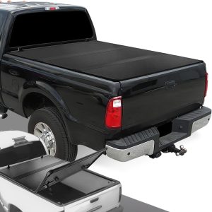 DNA MOTORING New Upgrade Truck Bed Top Hard Solid Tri-Fold Tonneau Cover Compatible with 99-16 Ford F250SD F350SD F450SD F550SD 8Ft Bed, TTC-HARD-009