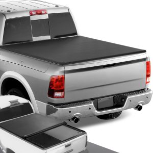 DNA Motoring TTC-RU-028 Pickup Truck Bed Soft Roll-Up Tonneau Cover Compatible with 09-18 Dodge Ram 1500 6.5Ft Fleetside Short Beds, Without Bed Rail Storage & RamBox