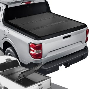 DNA MOTORING New Upgrade Truck Bed Top Hard Solid Tri-Fold Tonneau Cover Compatible with 2022-2024 Ford Maverick 4.5ft Bed, TTC-HARD-095