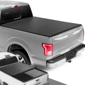 DNA Motoring TTC-RU-013 Pickup Truck Bed Soft Roll-Up Tonneau Cover Complete Set Compatible with 15-23 F150 8Ft Fleetside / Styleside Bed