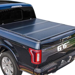 Hard Folding Truck Bed Tonneau Cover Compatible with Ford F150 F-150 2004-2014 6.5 ft Standard Box, Tri Fold Style