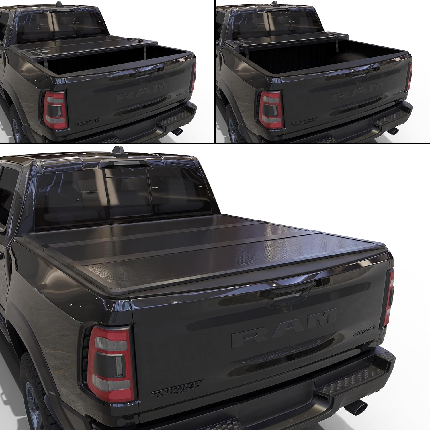 Hard Tri-Fold Truck Bed Tonneau Cover Compatible with 2009-2026 Dodge Ram 1500 - 2500 5.7ft Bed Without Ram Box (67.4") - Image 2