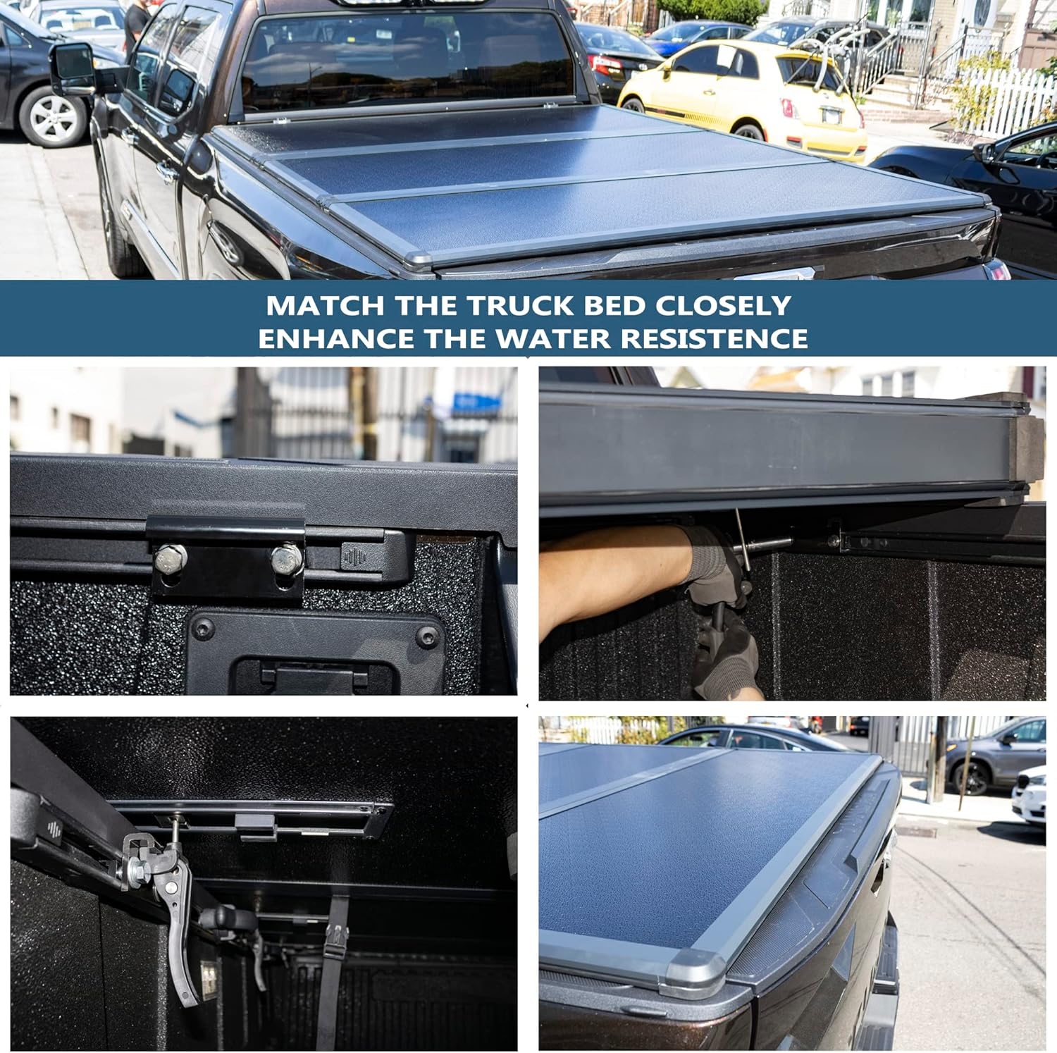 Hard Tri-Fold Truck Bed Tonneau Cover Compatible with 2009-2026 Dodge Ram 1500 - 2500 5.7ft Bed Without Ram Box (67.4") - Image 6