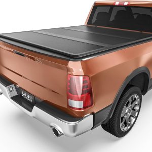 LEDKINGDOMUS Hard Trifold FRP Truck Bed Tonneau Cover Fits for 2009-2024 Dodge Ram 1500 Classic Only | 5.7ft Bed w/o Ram Box