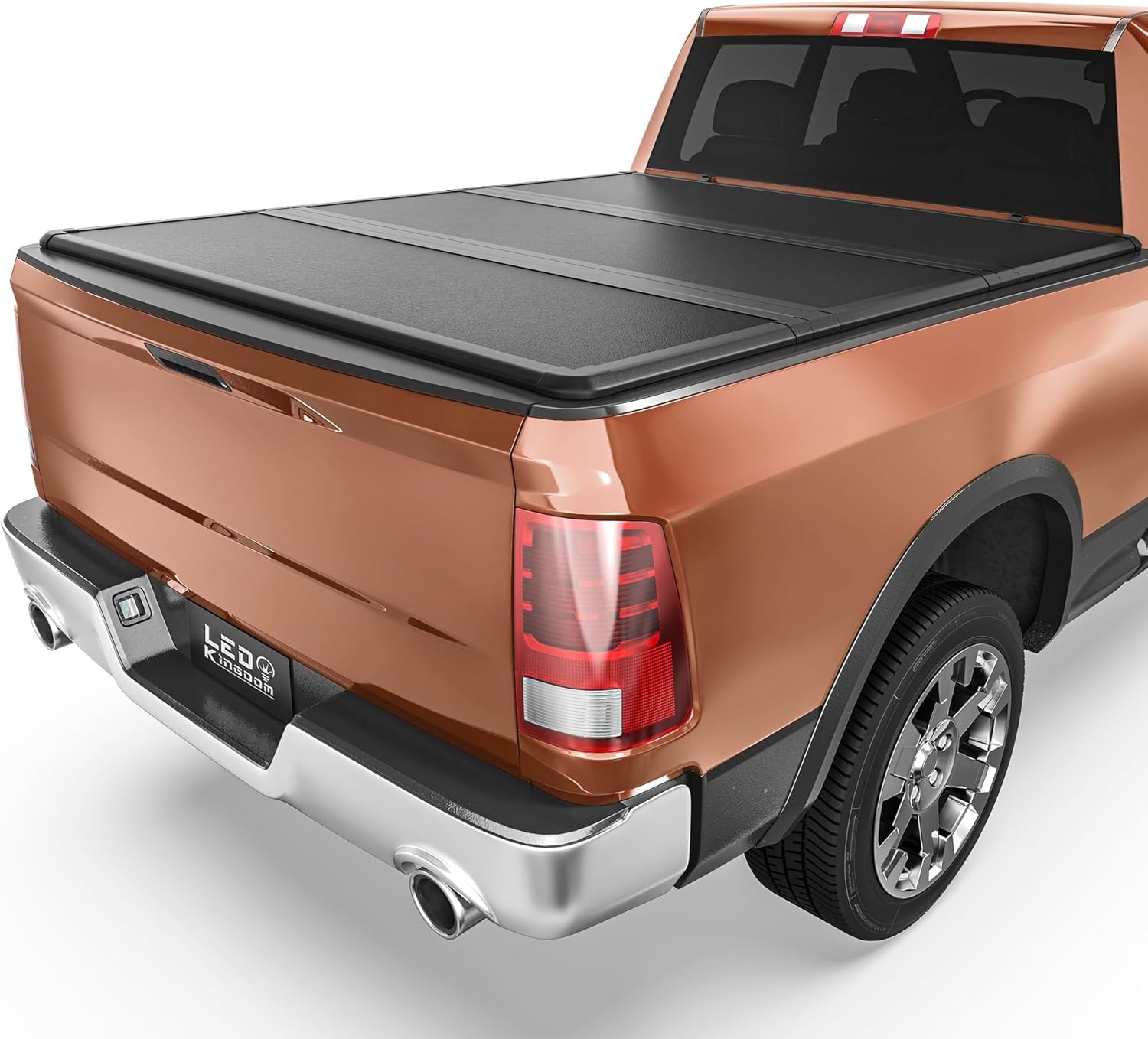 LEDKINGDOMUS Hard Trifold FRP Truck Bed Tonneau Cover Fits for 2009-2024 Dodge Ram 1500 Classic Only | 5.7ft Bed w/o Ram Box