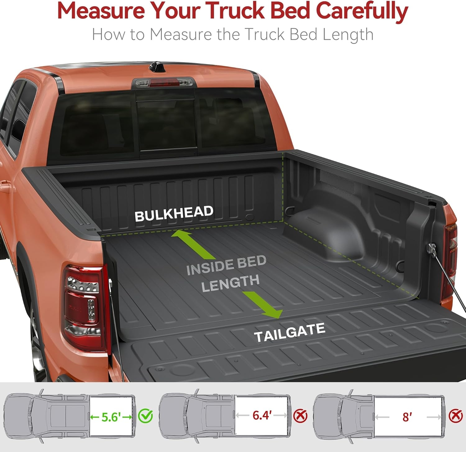 LEDKINGDOMUS Hard Trifold FRP Truck Bed Tonneau Cover Fits for 2009-2024 Dodge Ram 1500 Classic Only | 5.7ft Bed w/o Ram Box - Image 2