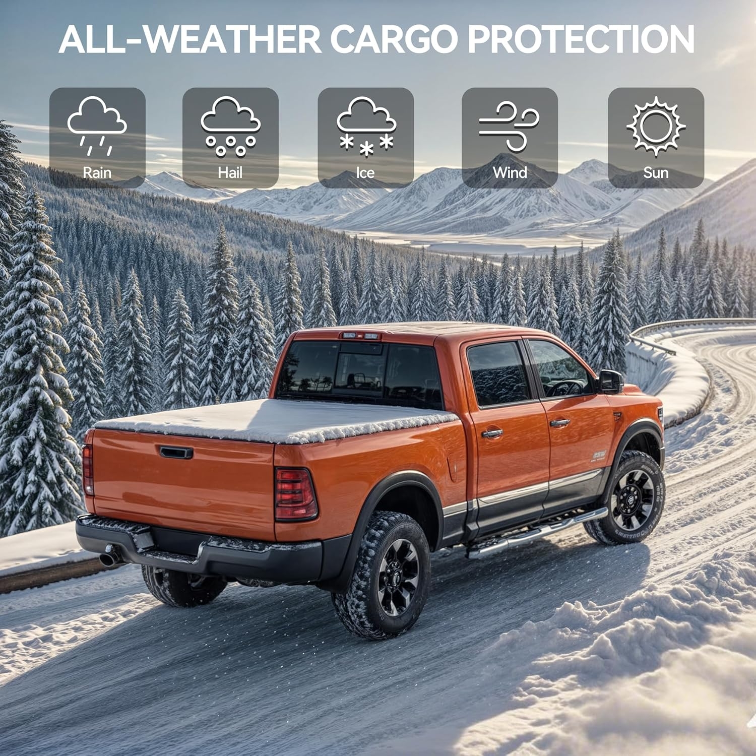 LEDKINGDOMUS Hard Trifold FRP Truck Bed Tonneau Cover Fits for 2009-2024 Dodge Ram 1500 Classic Only | 5.7ft Bed w/o Ram Box - Image 6