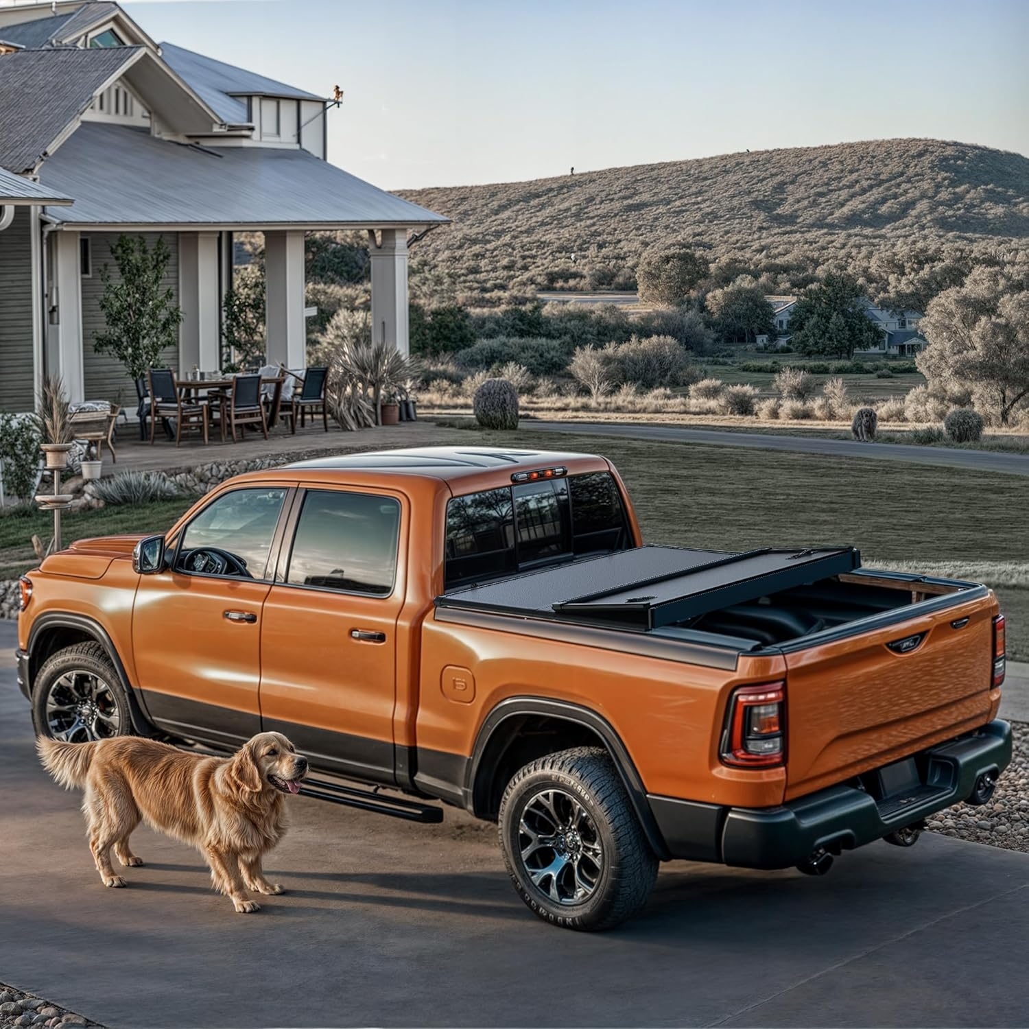 LEDKINGDOMUS Hard Trifold FRP Truck Bed Tonneau Cover Fits for 2009-2024 Dodge Ram 1500 Classic Only | 5.7ft Bed w/o Ram Box - Image 7