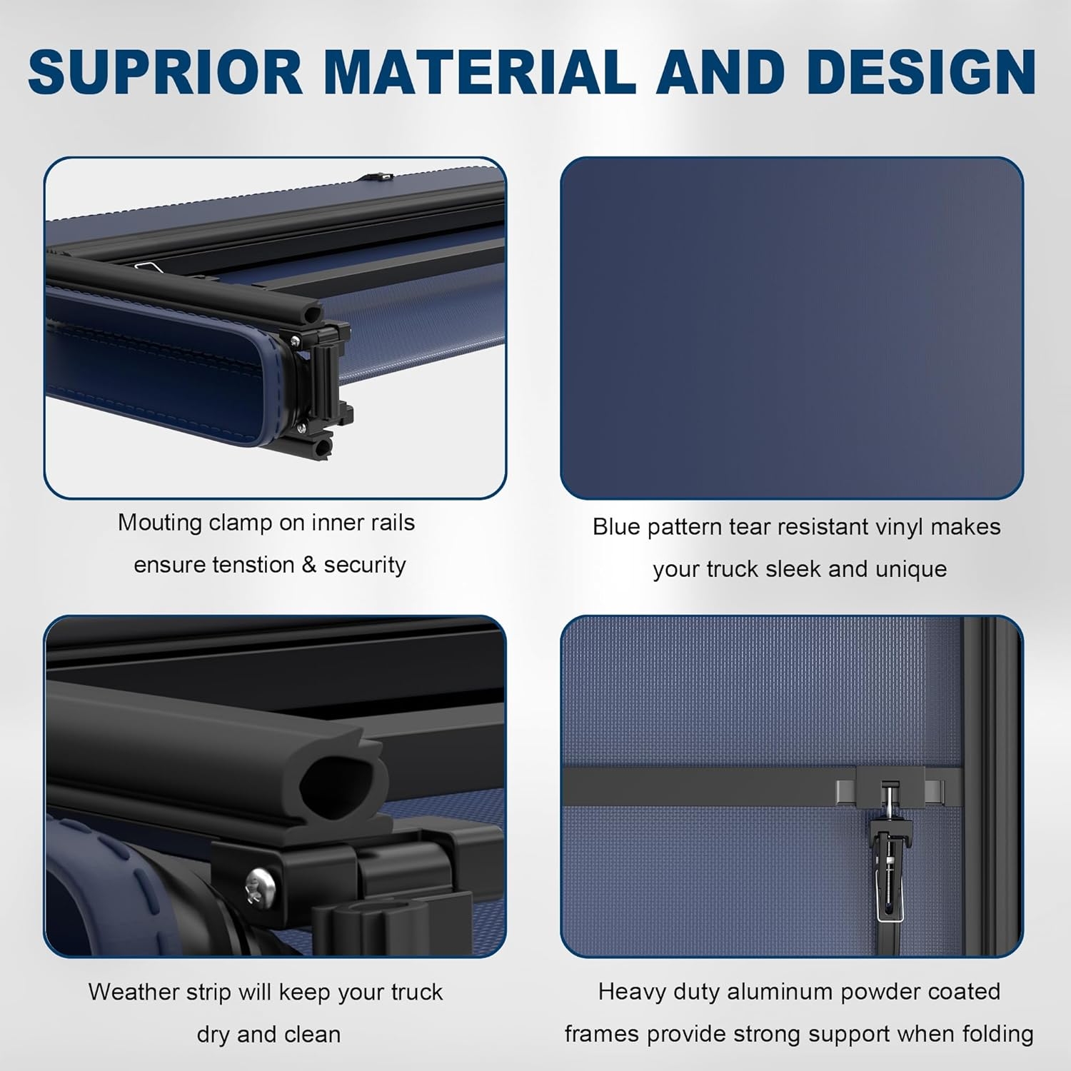 Tri Hard Truck Bed Tonneau Cover Compatible with 2002-2025 Dodge Ram 1500 Classic -New Body/2003-2024 Ram 2500 3500 (w/o Ram Box)-6.5 FT Aluminum (Utility Track System w/LED Light Strip) - Image 20