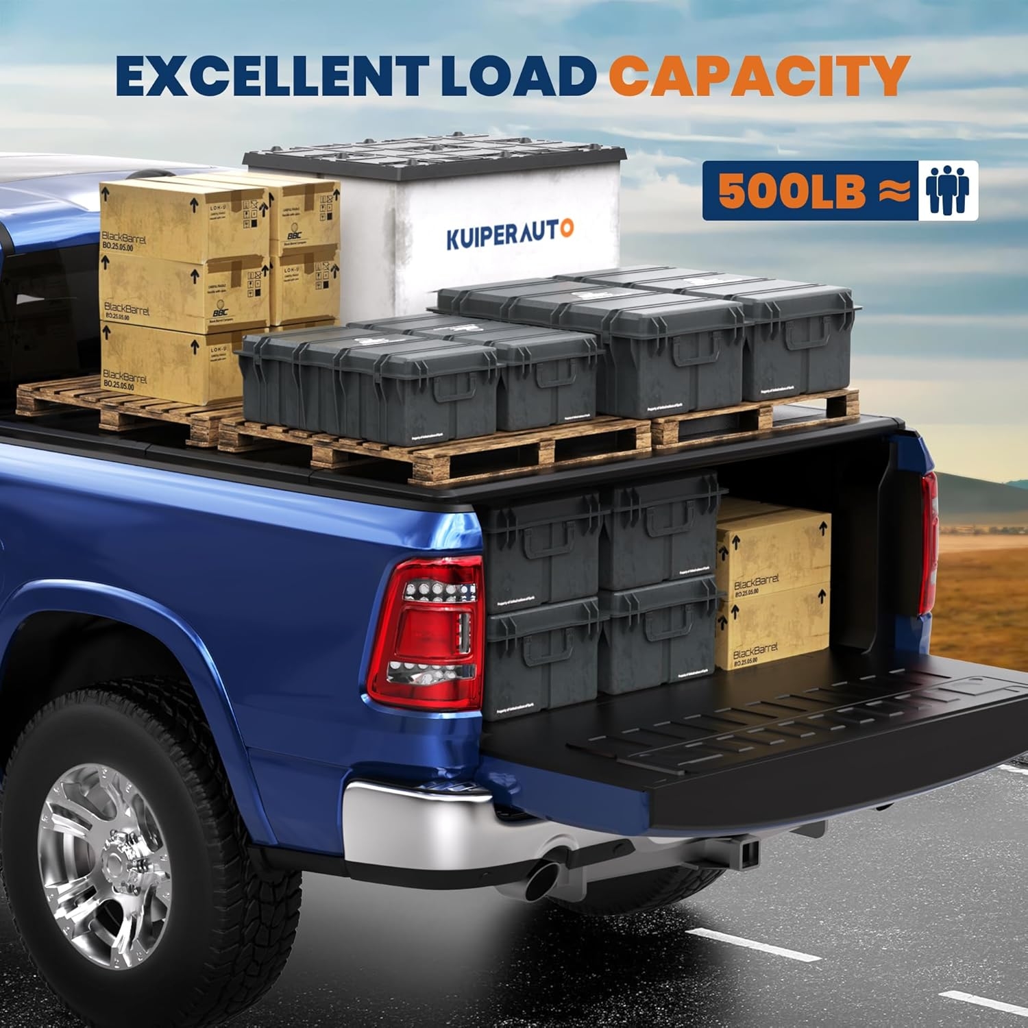 Tri Hard Truck Bed Tonneau Cover Compatible with 2002-2025 Dodge Ram 1500 Classic -New Body/2003-2024 Ram 2500 3500 (w/o Ram Box)-6.5 FT Aluminum (Utility Track System w/LED Light Strip) - Image 34