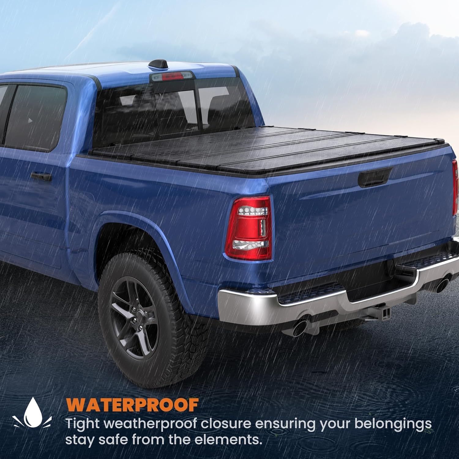 Tri Hard Truck Bed Tonneau Cover Compatible with 2002-2025 Dodge Ram 1500 Classic -New Body/2003-2024 Ram 2500 3500 (w/o Ram Box)-6.5 FT Aluminum (Utility Track System w/LED Light Strip) - Image 39