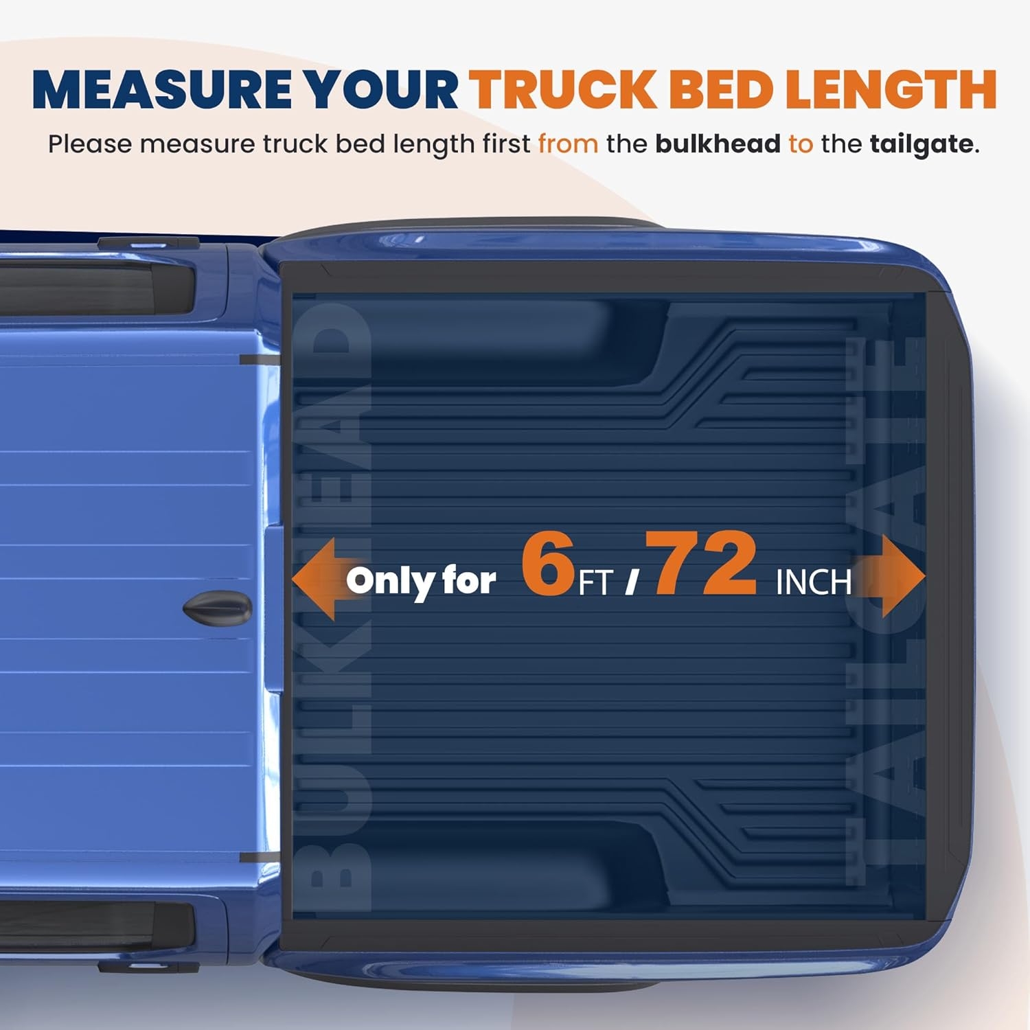 6 FT Soft 3-Folding Tonneau Cover Compatible for 2005-2025 Nissan Frontier Fleetside Truck Bed Cover Waterproof On Top Tri Fold 72inch - Image 2