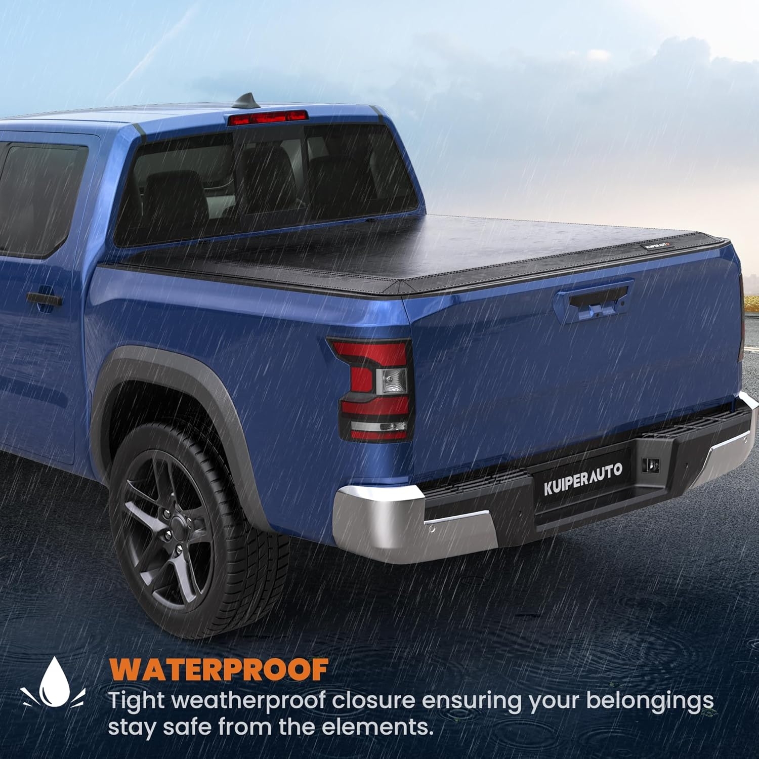 6 FT Soft 3-Folding Tonneau Cover Compatible for 2005-2025 Nissan Frontier Fleetside Truck Bed Cover Waterproof On Top Tri Fold 72inch - Image 5
