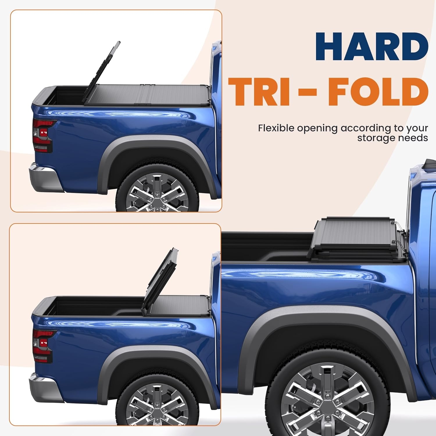 6 FT Soft 3-Folding Tonneau Cover Compatible for 2005-2025 Nissan Frontier Fleetside Truck Bed Cover Waterproof On Top Tri Fold 72inch - Image 13