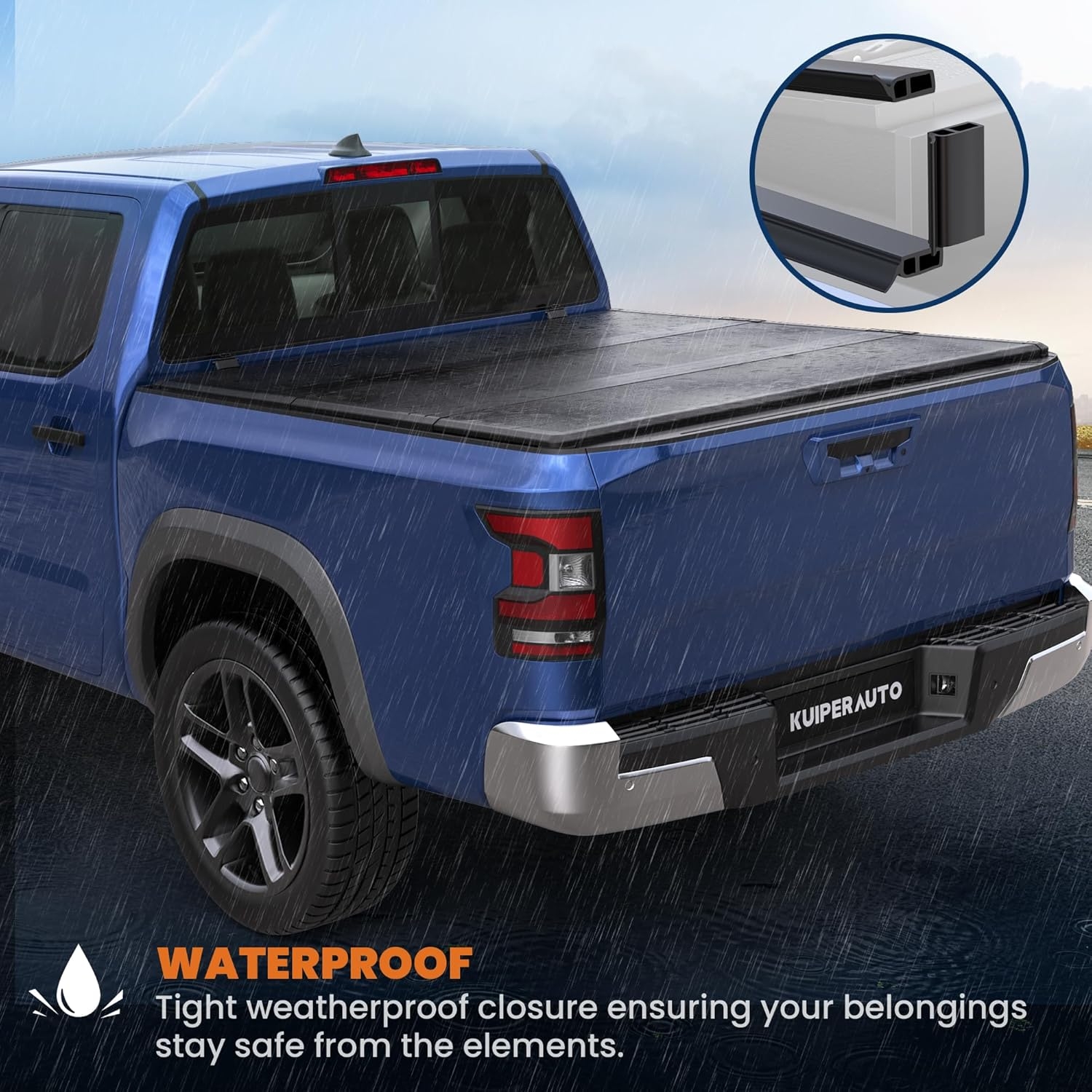 6 FT Soft 3-Folding Tonneau Cover Compatible for 2005-2025 Nissan Frontier Fleetside Truck Bed Cover Waterproof On Top Tri Fold 72inch - Image 26