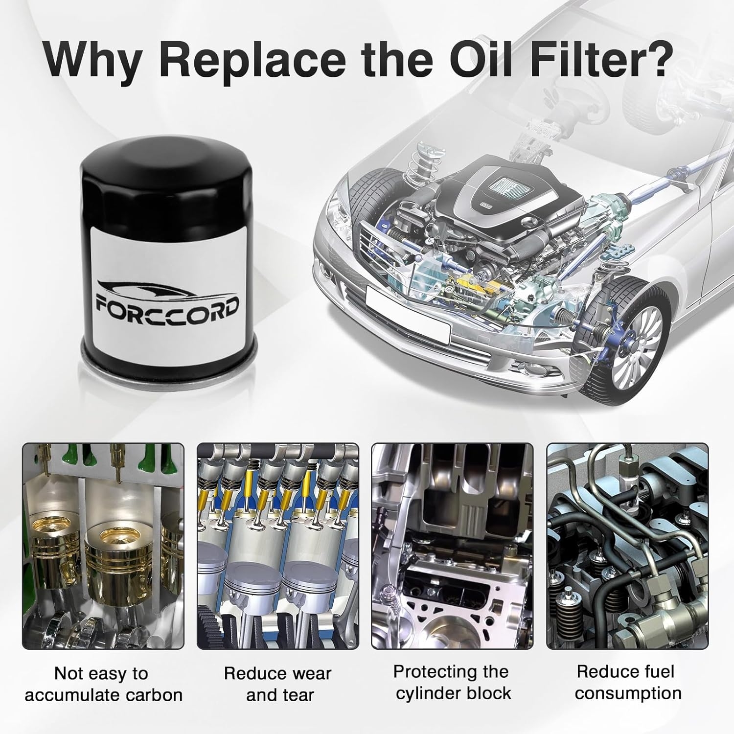 Cabin Air Filter & Engine Air Filter & Oil Filter Fit for Subaru Forester 2.5L 2026 2025 2024 2023 2022 2021 2020 2019 Replacement 72880-FL000 16546AA16A 15208AA21A Car Accessories - Image 7