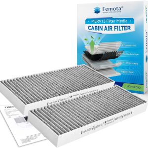 Certified MERV 13 Cabin Air Filter with Activated Carbon, CF10553 (CP553) for Nissan Frontier, NV1500, NV2500, NV3500, Pathfinder, Xterra, Suzuki Equator