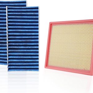 2*Cabin Air Filter and 1*Engine Air Filter Fit for Nissan Frontier NV1500 NV2500 NV3500 Pathfinder Xterra & Suzuki Equator Activated Carbon Cabin Filter ReplaceCF10553 CA7440 Car Accessories