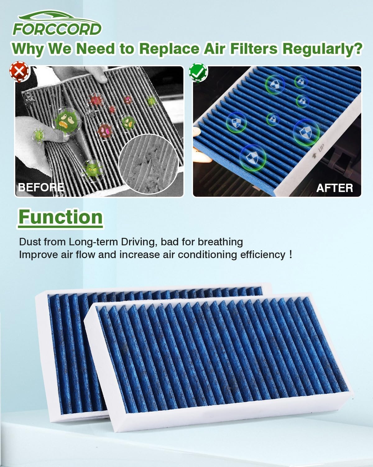 2*Cabin Air Filter and 1*Engine Air Filter Fit for Nissan Frontier NV1500 NV2500 NV3500 Pathfinder Xterra & Suzuki Equator Activated Carbon Cabin Filter ReplaceCF10553 CA7440 Car Accessories - Image 7
