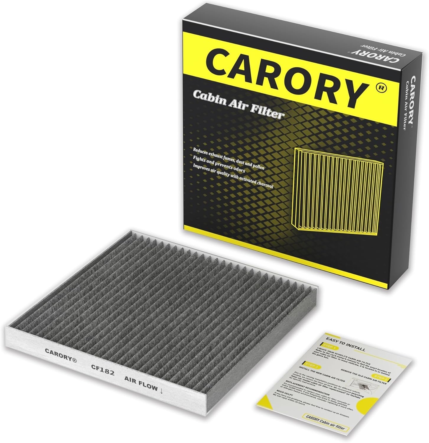 Cabin Air Filter w/Activated Carbon for Some 2011-2025 Honda, Acura Models - CR-V, Civic, Fit, HR-V, Odyssey, Insight, RDX, MDX, TLX, Integra, Clarity, CR-Z