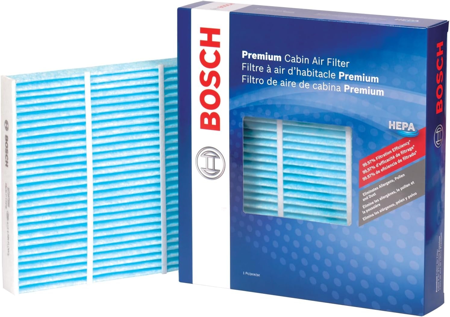 BOSCH 6092C HEPA Cabin Air Filter - Compatible with Select Subaru Ascent, Crosstrek, Impreza, Legacy, Outback, Toyota C-HR, Corolla, Prius, Prius AWD-e, Prius Prime, RAV4, RAV4 Prime, Venza