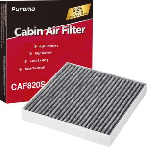 Puroma Cabin Air Filter with Activated Carbon, Replacement for CF12820, Compatible with Hyundai Elantra, Ioniq, Santa Cruz, Santa Fe, Sonata, Tucson, KIA K5, Niro, Sorento, Sportage, Genesis GV60