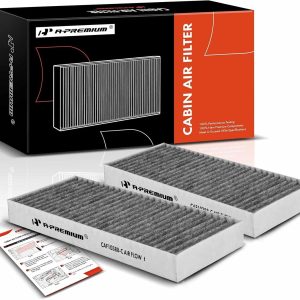 A-Premium 2-PC Cabin Air Filter with Activated Carbon Compatible with Nissan & Infiniti Models – Titan 2004-2015, Armada 2005-2015, NV2500 NV3500 2012-2014, QX56 2004-2010 – V8 5.6L
