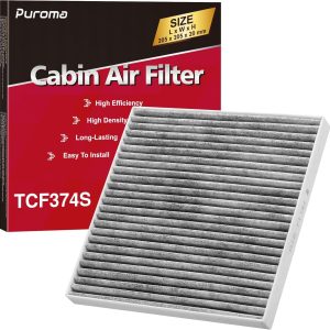 Puroma Cabin Air Filter with Activated Carbon, Replacement for CP374, CF10374, CAF1765, CAF7765, Tacoma, Dodge Dart, Pontiac Vibe, 87139-YZZ09 and 88508-04010, Chrysler: 68164981AA