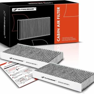 A-Premium 2-PC Cabin Air Filter w/Activated Carbon Compatible with Honda – Acura Model – Civic (01-05), CR-V (02-06), Element (03-11), CSX (06), EL (97-00 02-05), RSX (02-06)