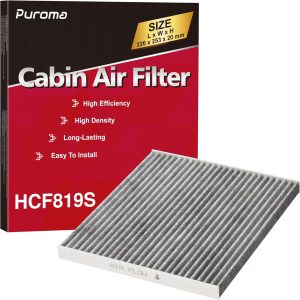Puroma Cabin Air Filter with Activated Carbon, Replacement for CF11819, Hyundai Azera, Santa Fe, Sonata, Chevrolet Captiva Sport, Equinox, GMC Terrain, Kia Cadenza, Optima, Sedona, Saturn Vue