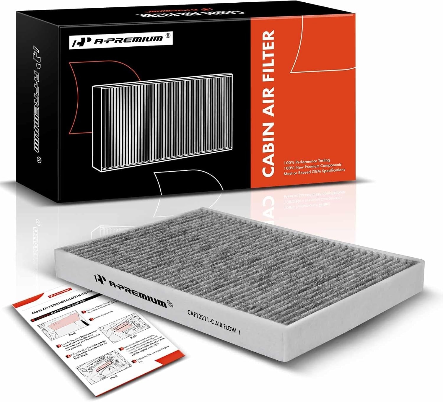 A-Premium Cabin Air Filter with Activated Carbon for Audi A4, A5 Quattro, A6 allroad, A7 Sportback, A8 Quattro, Q5, Q7, Q8, e-tron S, S4 & Porsche Cayenne, Macan