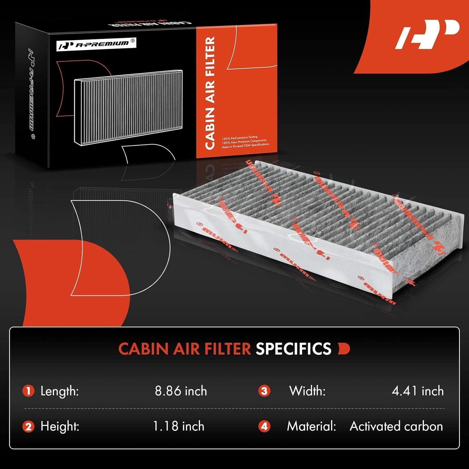 A-Premium 2-PC Cabin Air Filter w/Activated Carbon Compatible with Honda - Acura Model - Civic (01-05), CR-V (02-06), Element (03-11), CSX (06), EL (97-00 02-05), RSX (02-06) - Image 2