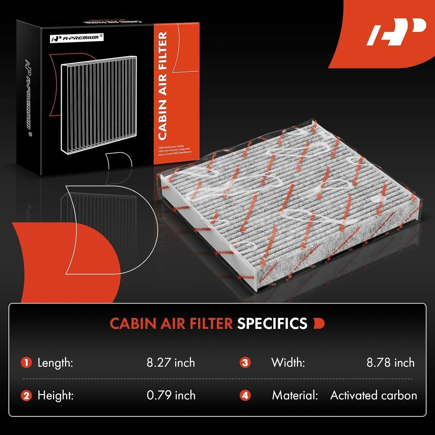 A-Premium Cabin Air Filter with Activated Carbon Compatible with Nissan NV200 2017 2018 2019 2020 2021, Versa 2014 2015 2016 2017 2018 2019, Behind Glove Box - Image 2