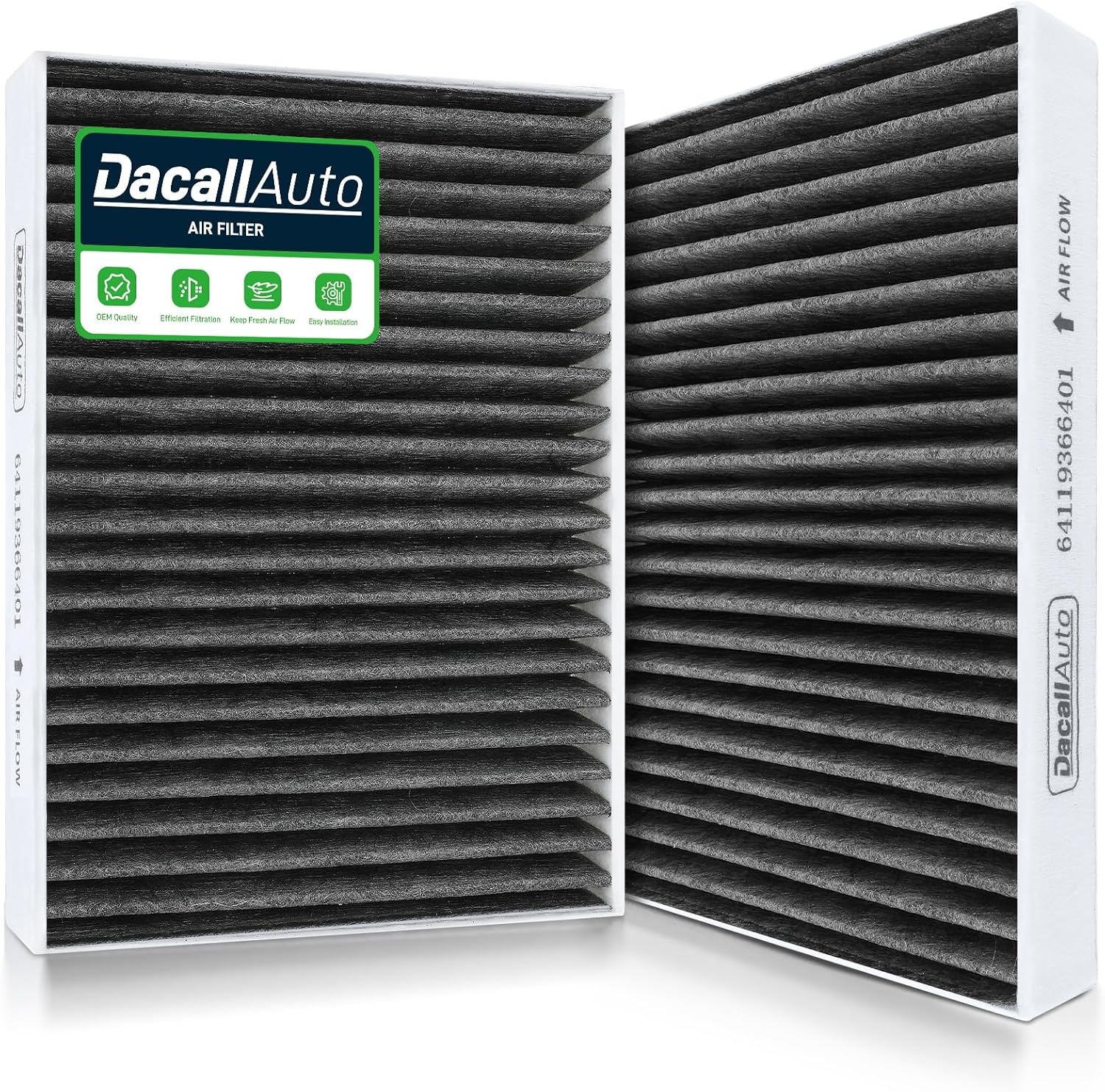 2pcs Cabin Air Filter Set for BMW 530i, 530i xDrive, X5, X6, X7, 530e, 540i, 540i xDrive, 740i, 750i, 750Li xDrive, 840i, Alpina B7, M5, M550i xDrive, M8, Replace 64119366401