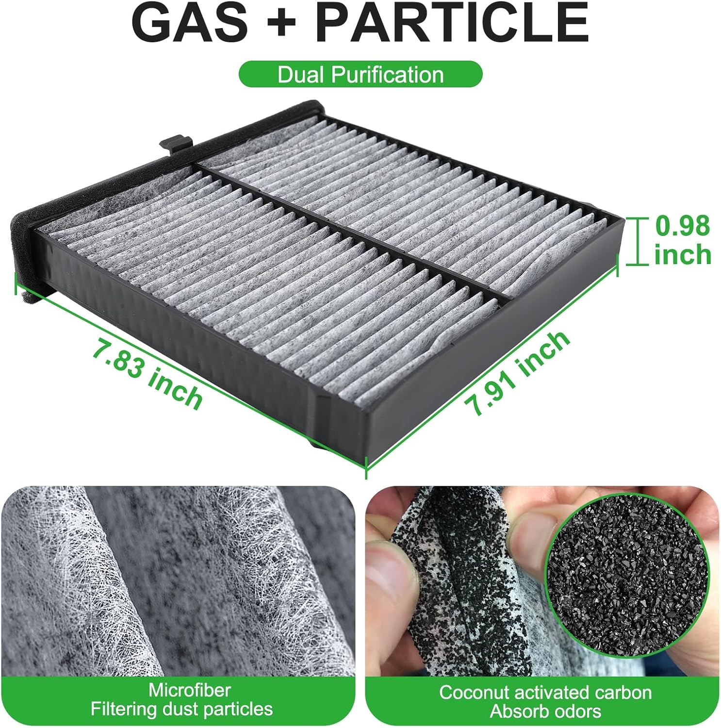 2pcs Cabin Air Filter Set for BMW 530i, 530i xDrive, X5, X6, X7, 530e, 540i, 540i xDrive, 740i, 750i, 750Li xDrive, 840i, Alpina B7, M5, M550i xDrive, M8, Replace 64119366401 - Image 11