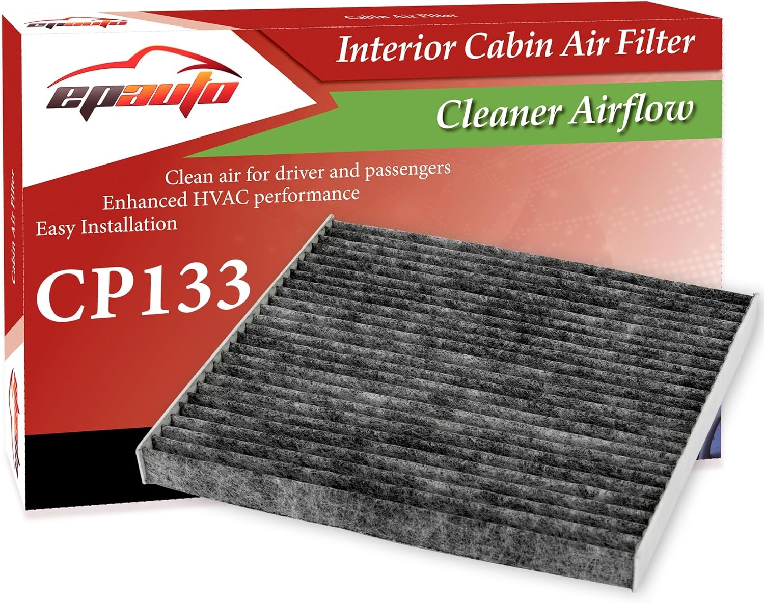 EPAuto CP133 (CF10133) Premium Cabin Air Filter include Activated Carbon Compatible with Toyota Corolla (2002~2008), Matrix (2003-2008)