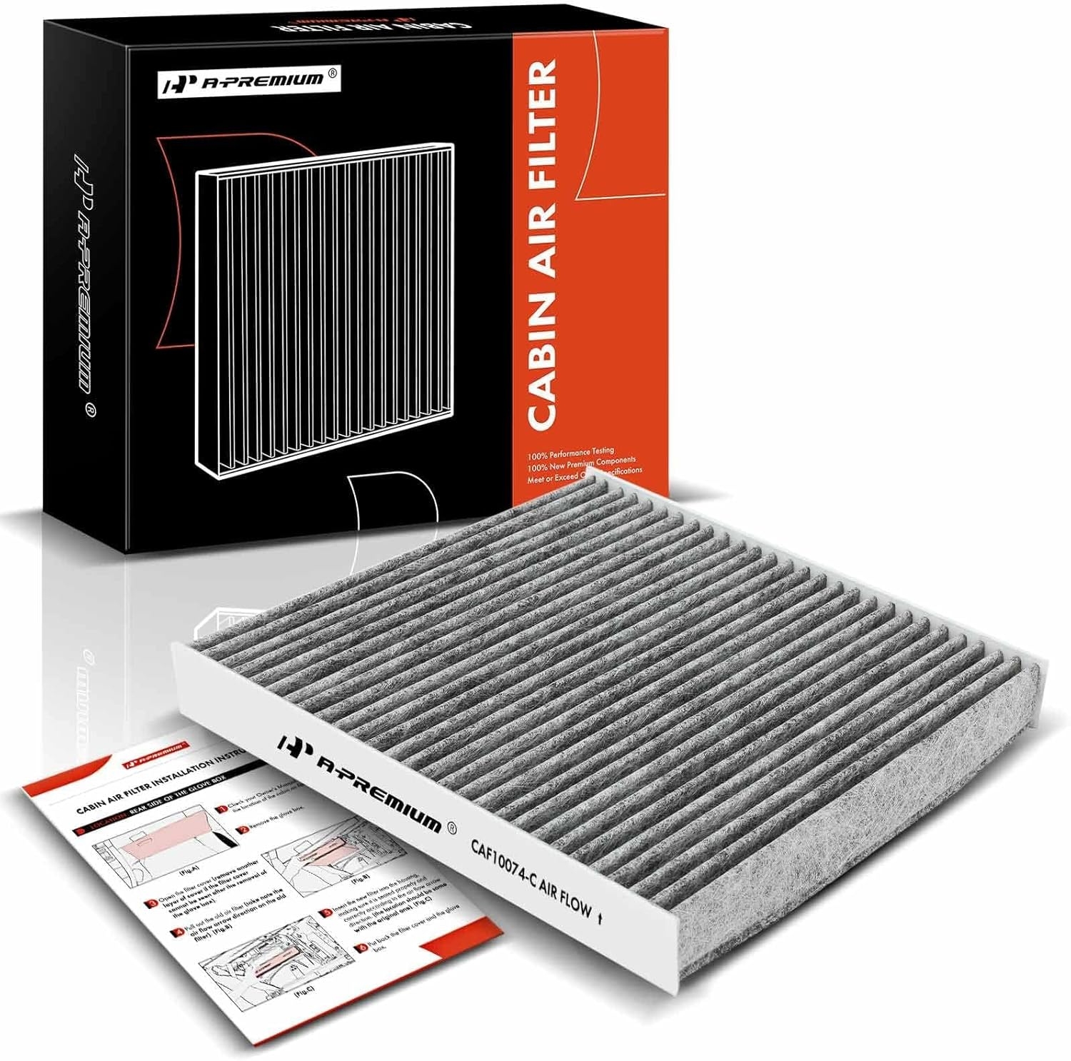 A-Premium Cabin Air Filter with Activated Carbon Compatible with Lexus Models - GS200T, GS350, GS450H, IS200T, IS250, IS300, IS350, IS500, RC200T, RC300, RC350, GS F
