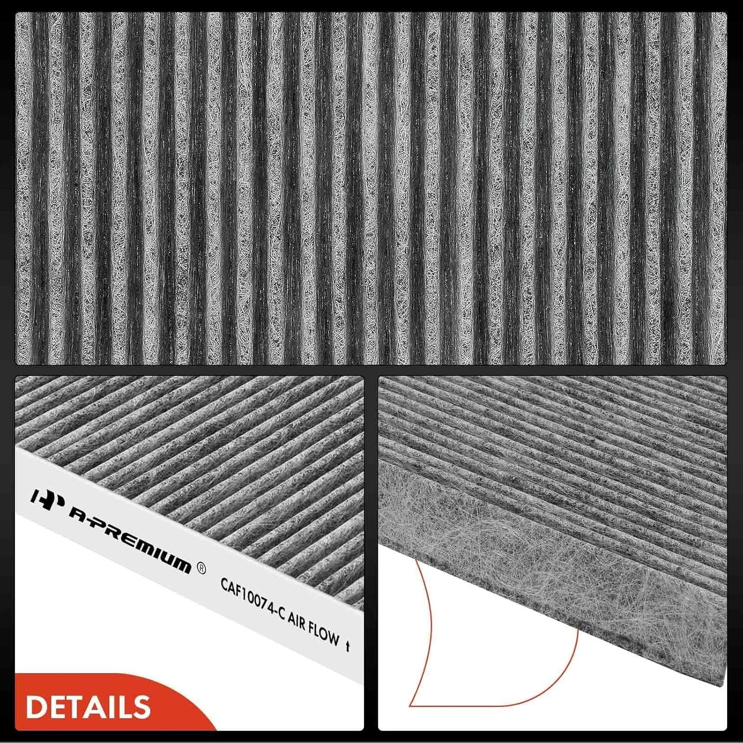A-Premium Cabin Air Filter with Activated Carbon Compatible with Lexus Models - GS200T, GS350, GS450H, IS200T, IS250, IS300, IS350, IS500, RC200T, RC300, RC350, GS F - Image 7