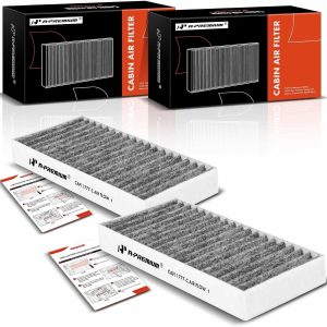 A-Premium 2-PC Cabin Air Filter with Activated Carbon Compatible with Jeep Models – Wrangler 2011 3.6L, Wrangler 2012-2017 3.8L, Wrangler JK 2018 3.6L