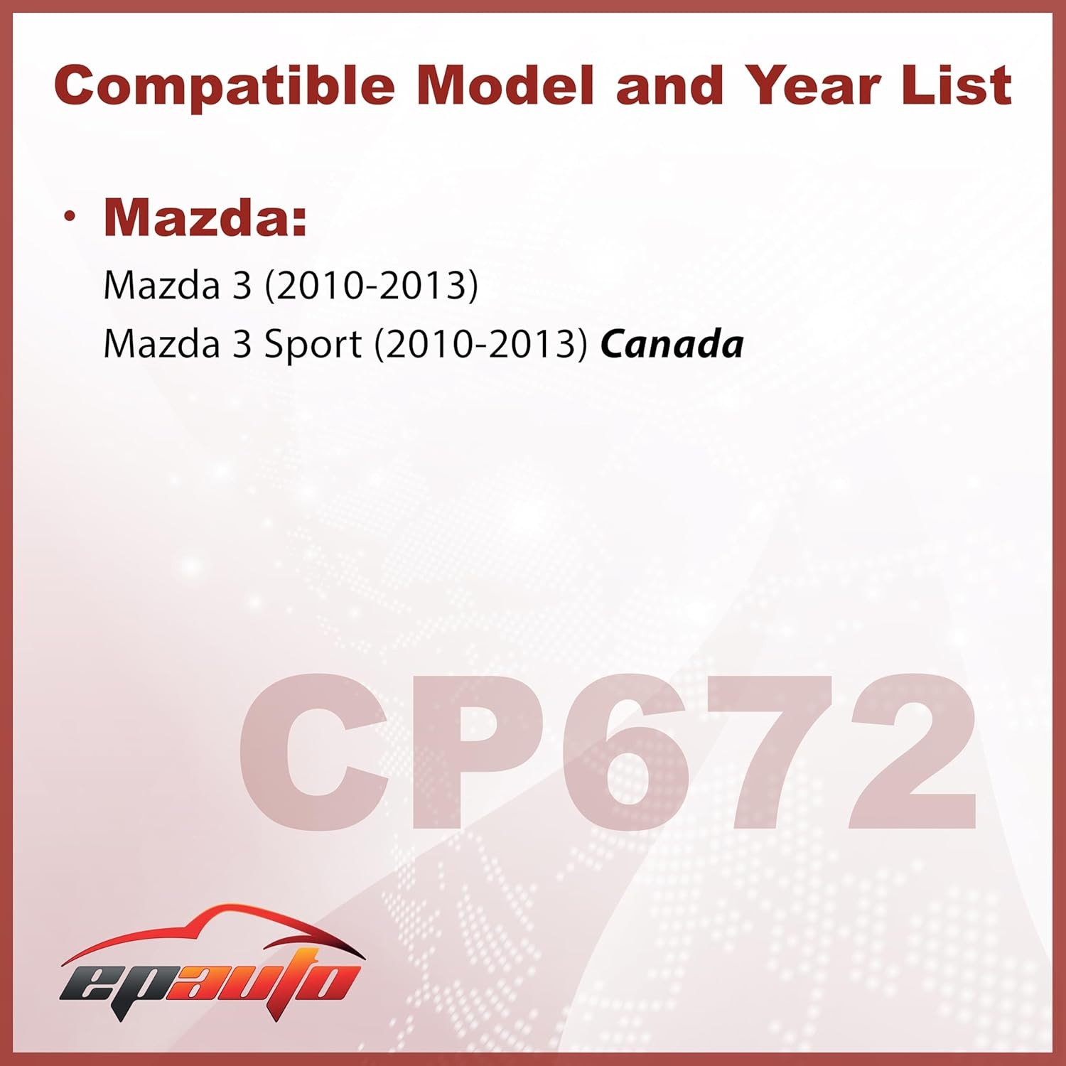 EPAuto CP672 (CF11672) Cabin Air Filter Compatible with Mazda 3 (2010-2013), Mazda 3 Sport (2010-2013) includes Activated Carbon - Image 2