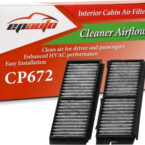 EPAuto CP672 (CF11672) Cabin Air Filter Compatible with Mazda 3 (2010-2013), Mazda 3 Sport (2010-2013) includes Activated Carbon