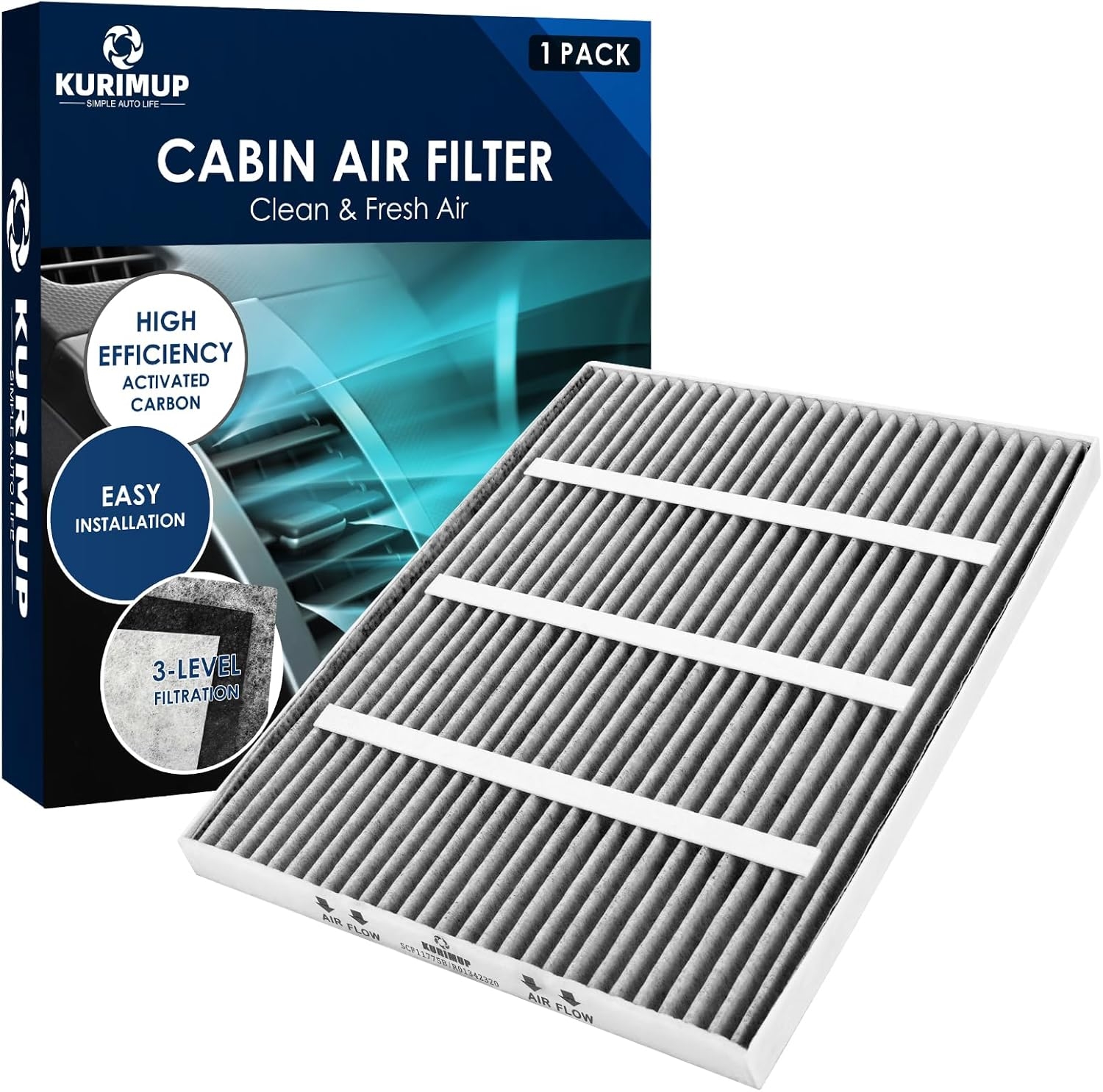 CF11775 Premium Cabin Air Filter with Activated Carbon,Fit for Ford Edge (2015-2023)/Fusion (2013-2020)/SSV Plug-In Hybrid (2019-2020), Lincoln Continental/MKX/MKZ/Nautilus